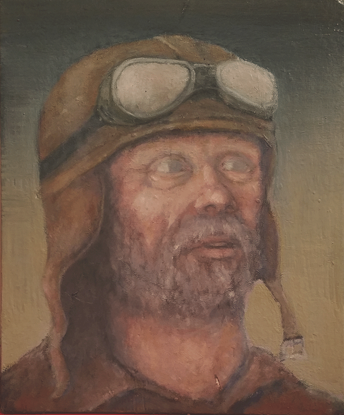 Pilot oil on board by artist Thor stiefel